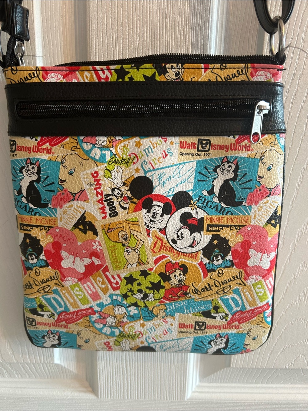 Disney Parks Mickey Mouse Exclusive Classic Collage Pattern Crossbody Handbag